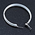 Large White Enamel Hoop Earrings In Silver Tone - 60mm Diameter - view 5