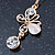 Clear Crystal, Milky White Cat Eye Stone Butterfly Drop Earrings In Gold Plating - 50mm Length - view 6