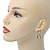 Light Green Cat Eye Teardrop Earrings In Gold Plating - 33mm Length - view 4