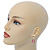 Pink Cat Eye Teardrop Earrings In Gold Plating - 33mm Length - view 2