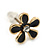 Children's/ Teen's / Kid's Small Black 'Daisy' Floral Stud Earrings In Gold Plating - 10mm Diameter - view 2