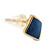 Children's/ Teen's / Kid's Tiny Blue Enamel 'Square' Stud Earrings In Gold Plating - 8mm Length - view 3
