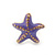 Children's/ Teen's / Kid's Tiny Light Purple Enamel 'Starfish' Stud Earrings In Gold Plating - 8mm Diameter - view 2
