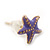 Children's/ Teen's / Kid's Tiny Light Purple Enamel 'Starfish' Stud Earrings In Gold Plating - 8mm Diameter - view 3