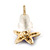 Children's/ Teen's / Kid's Tiny Light Purple Enamel 'Starfish' Stud Earrings In Gold Plating - 8mm Diameter - view 4