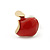 Children's/ Teen's / Kid's Tiny Red Enamel 'Apple' Stud Earrings In Gold Plating - 8mm Length - view 2