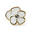 Children's/ Teen's / Kid's Small White Enamel 'Daisy' Stud Earrings In Gold Plating - 11mm Diameter - view 2