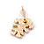 Children's/ Teen's / Kid's Small Deep Pink Enamel 'Little Girl' Stud Earrings In Gold Plating - 13mm Length - view 5
