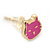 Children's/ Teen's / Kid's Tiny Deep Pink Enamel 'Kitten' Stud Earrings In Gold Plating - 7mm Width - view 3