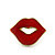 Children's/ Teen's / Kid's Small Red Enamel 'Lips' Stud Earrings In Gold Plating - 13mm Width - view 2