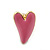 Children's/ Teen's / Kid's Small Baby Pink Enamel 'Heart' Stud Earrings In Gold Plating - 9mm Length - view 2
