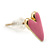 Children's/ Teen's / Kid's Small Baby Pink Enamel 'Heart' Stud Earrings In Gold Plating - 9mm Length - view 3