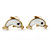 Children's/ Teen's / Kid's Small White Enamel 'Dolphin' Stud Earrings In Gold Plating - 10mm Length