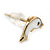Children's/ Teen's / Kid's Small White Enamel 'Dolphin' Stud Earrings In Gold Plating - 10mm Length - view 3