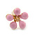 Children's/ Teen's / Kid's Tiny Baby Pink Enamel 'Daisy' Stud Earrings In Gold Plating - 9mm Diameter - view 2