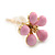 Children's/ Teen's / Kid's Tiny Baby Pink Enamel 'Daisy' Stud Earrings In Gold Plating - 9mm Diameter - view 3