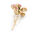 Children's/ Teen's / Kid's Tiny Baby Pink Enamel 'Daisy' Stud Earrings In Gold Plating - 9mm Diameter - view 4