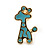 Children's/ Teen's / Kid's Small Light Blue Enamel 'Giraffe' Stud Earrings In Gold Plating - 10mm Length - view 2
