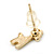 Children's/ Teen's / Kid's Small Light Blue Enamel 'Giraffe' Stud Earrings In Gold Plating - 10mm Length - view 4
