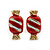 Children's/ Teen's / Kid's Tiny Red/White Enamel 'Candy' Stud Earrings In Gold Plating - 10mm Length