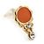 Children's/ Teen's / Kid's Small Coral Enamel, Diamante 'Princess Mirror' Stud Earrings In Gold Plating - 12mm Length - view 3