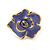 Children's/ Teen's / Kid's Small Purple Enamel 'Flower' Stud Earrings In Gold Plating - 10mm Length - view 2