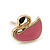 Children's/ Teen's / Kid's Small Pink Enamel 'Swan' Stud Earrings In Gold Plating - 10mm Width - view 2