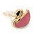 Children's/ Teen's / Kid's Small Pink Enamel 'Swan' Stud Earrings In Gold Plating - 10mm Width - view 3