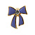 Children's/ Teen's / Kid's Small Purple Enamel 'Bow' Stud Earrings In Gold Plating - 10mm Length - view 2