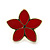 Children's/ Teen's / Kid's Small Red Enamel 'Flower' Stud Earrings In Gold Plating - 13mm Diameter - view 2