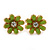 Children's/ Teen's / Kid's Tiny Salad Green Enamel 'Daisy' Stud Earrings In Gold Plating - 10mm Diameter