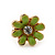 Children's/ Teen's / Kid's Tiny Salad Green Enamel 'Daisy' Stud Earrings In Gold Plating - 10mm Diameter - view 2