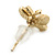 Children's/ Teen's / Kid's Small Black Enamel 'Butterfly' Stud Earrings In Gold Plating - 9mm Length - view 3