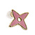 Children's/ Teen's / Kid's Tiny Baby Pink Enamel 'Star' Stud Earrings In Gold Plating - 10mm Diameter - view 3