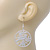 Light Silver Tone 'Dove' Hoop Earrings - 60mm Length - view 2