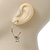 Medium Thin Gold Tone Hoop With Butterfly Drop Earrings - 30mm Diameter - view 2