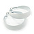 Wide Medium White Enamel Hoop Earrings - 40mm Diameter - view 9