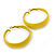 Wide Medium Yellow Enamel Hoop Earrings - 40mm Diameter - view 6