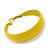 Wide Medium Yellow Enamel Hoop Earrings - 40mm Diameter - view 4