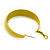 Wide Medium Yellow Enamel Hoop Earrings - 40mm Diameter - view 5