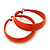 Wide Medium Orange Enamel Hoop Earrings - 45mm Diameter - view 6