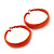 Wide Medium Orange Enamel Hoop Earrings - 45mm Diameter - view 7