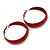 Medium Red Enamel Hoop Earrings - 45mm Diameter - view 6