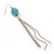 Retro Style Long Light Blue Crochet Chain Dangle Earrings In Silver Tone - 11cm Length - view 3