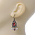 Vintage Inspired Crystal Beaded Drop Earrings In Antique Silver Metal - 40mm Length - view 5