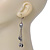 Silver Tone Gothic 'Multi Skull' Chain Dangle With Leverback Closure Earrings - 85mm Length - view 7