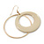 Cream Enamel Double Hoop Earrings In Gold Plating - 70mm Length - view 3