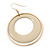 Cream Enamel Double Hoop Earrings In Gold Plating - 70mm Length - view 4