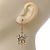 Gold Plated Crystal 'Crown' Drop Earrings - 45mm Length - view 4