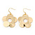 Polished Gold Plated 'Daisy' Floral Drop Earrings - 55mm Length - view 6